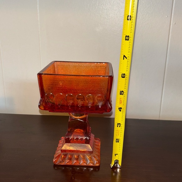 Jeannette Glass Amberina Wedding Bowl Candy Dish or Wedding Cake Box  Red Amber - Picture 6 of 6